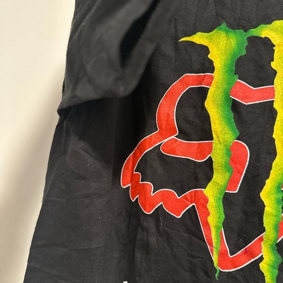 Black Mens Sz: L Y2K Fox Racing/ Monster Energy Drink Logo Graphic T-Shirt. - Picture 8 of 8